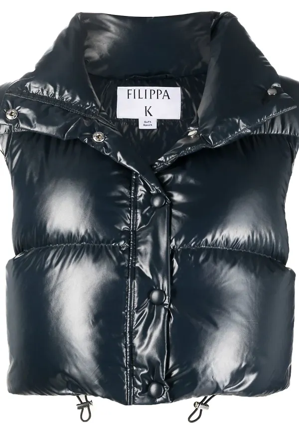 Filippa K croppad puffväst - Blå