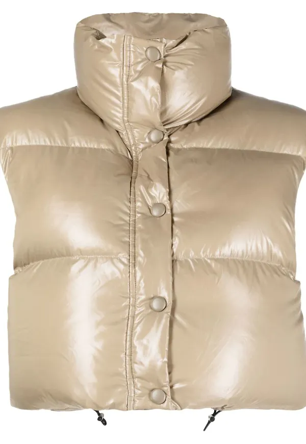 Filippa K croppad puffväst - Neutral