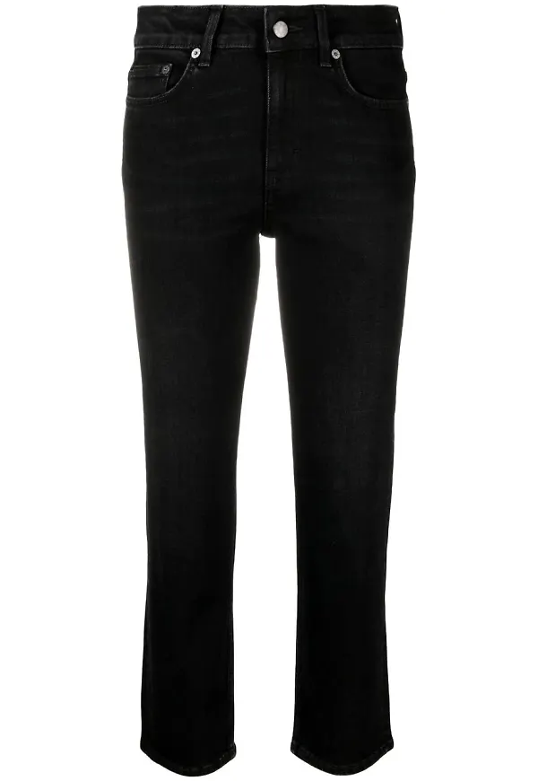 Filippa K croppade straight-jeans - Svart