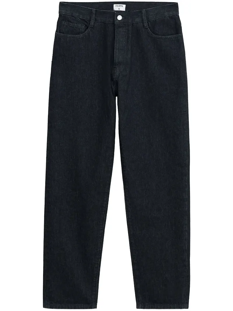 Filippa K croppade tapered-jeans - Svart