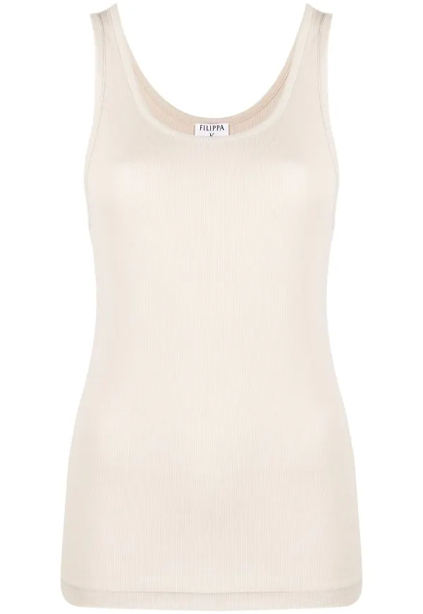 Filippa K Jess ribbstickat linne - Neutral