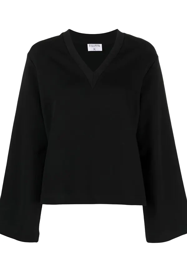 Filippa K Mara v-ringad sweatshirt - Svart