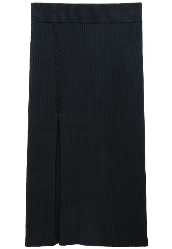 Filippa K midikjol med slits - Svart