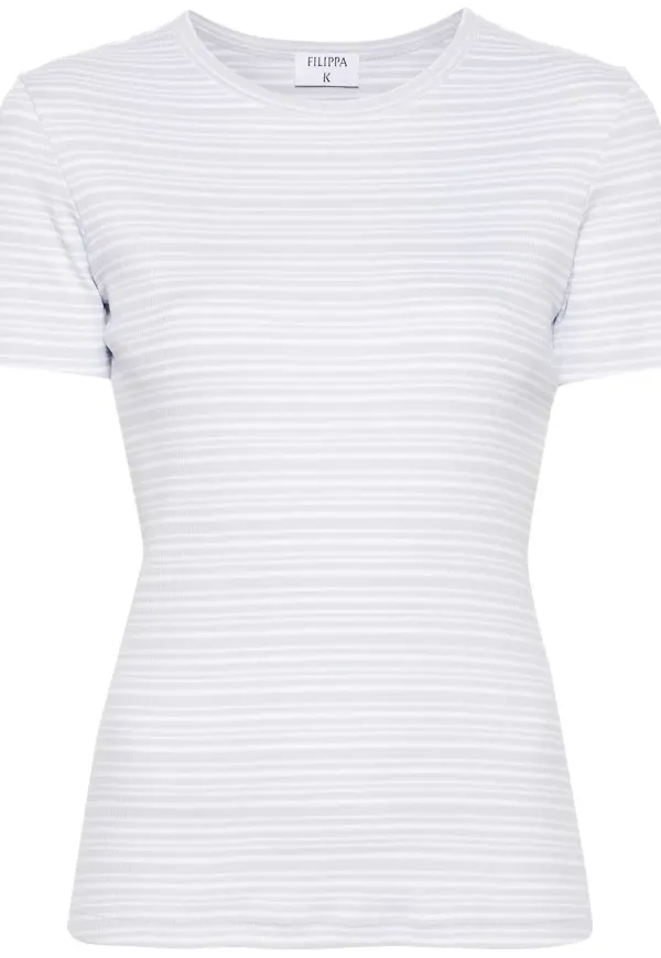 Filippa K randig ribbad t-shirt - Blå