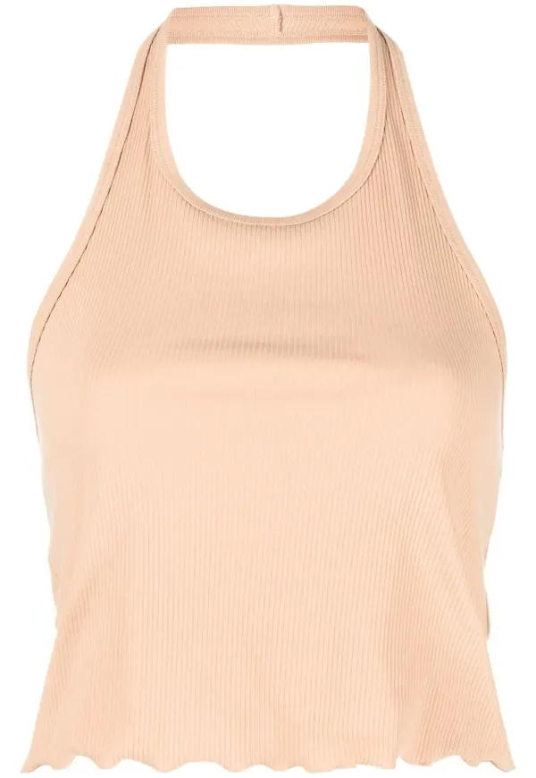 Filippa K ribbstickad halternecktopp - Neutral