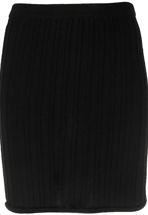 Filippa K ribbstickad minikjol - Svart