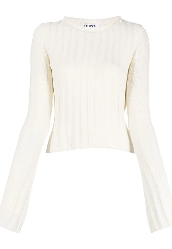 Filippa K ribbstickad tröja - Neutral