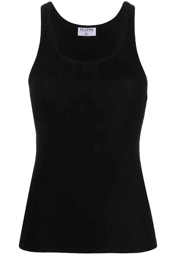 Filippa K ribbstickat linne - Svart