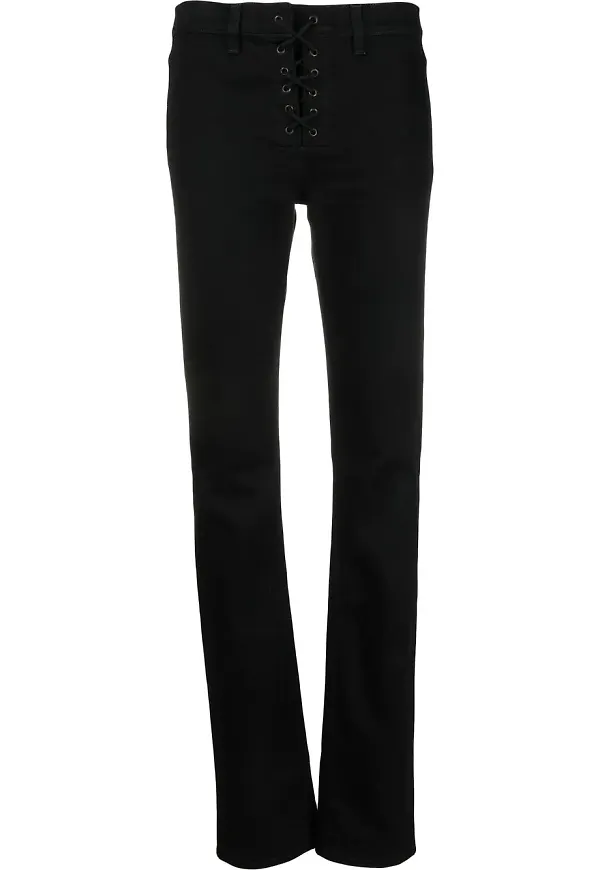 Filippa K skinny-jeans med snörning - Svart
