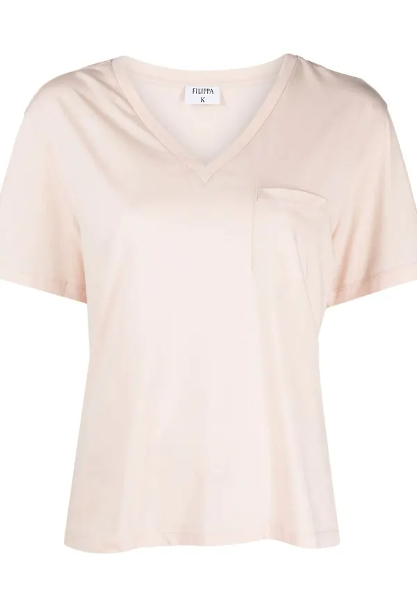 Filippa K v-ringad t-shirt - Rosa