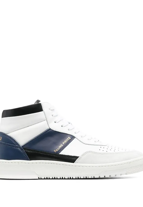 Filling Pieces höga lädersneakers - Vit
