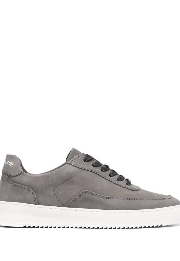 Filling Pieces låga lädersneakers - Grå