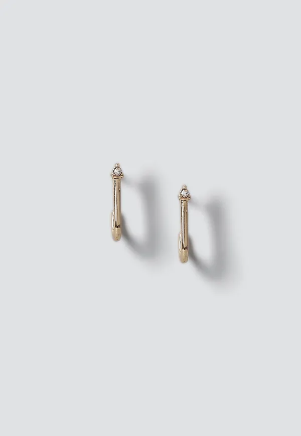 Fine Curved Crystal Earring