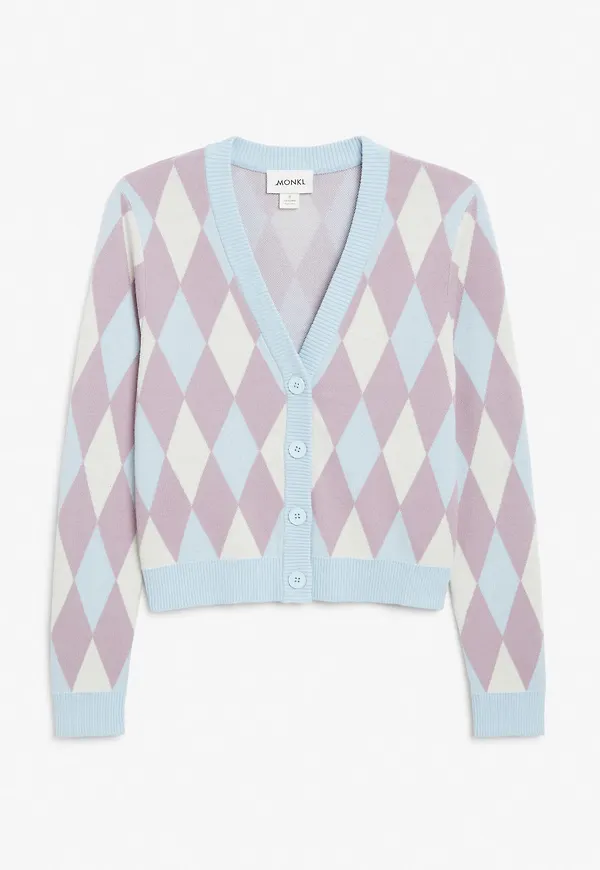 Fine knit cardigan - Purple