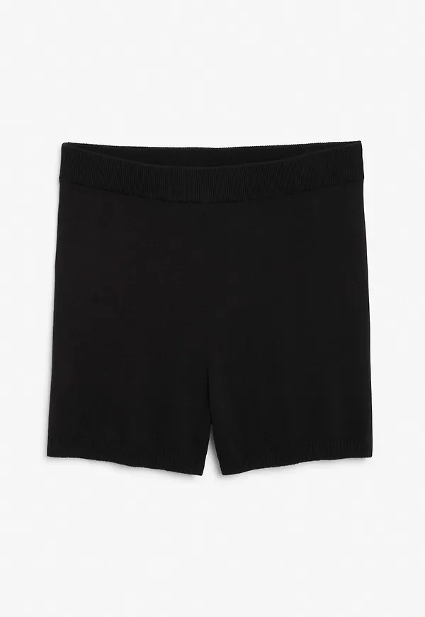 Fine knit shorts - Black
