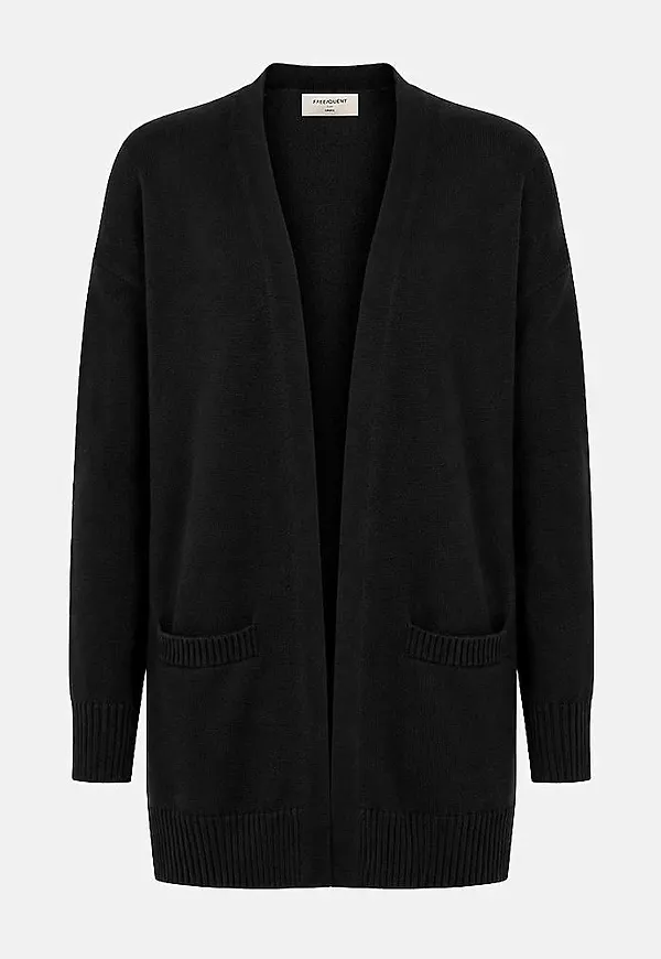 Finstickad cardigan med fickor