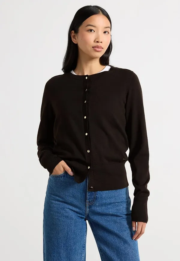 Finstickad cardigan