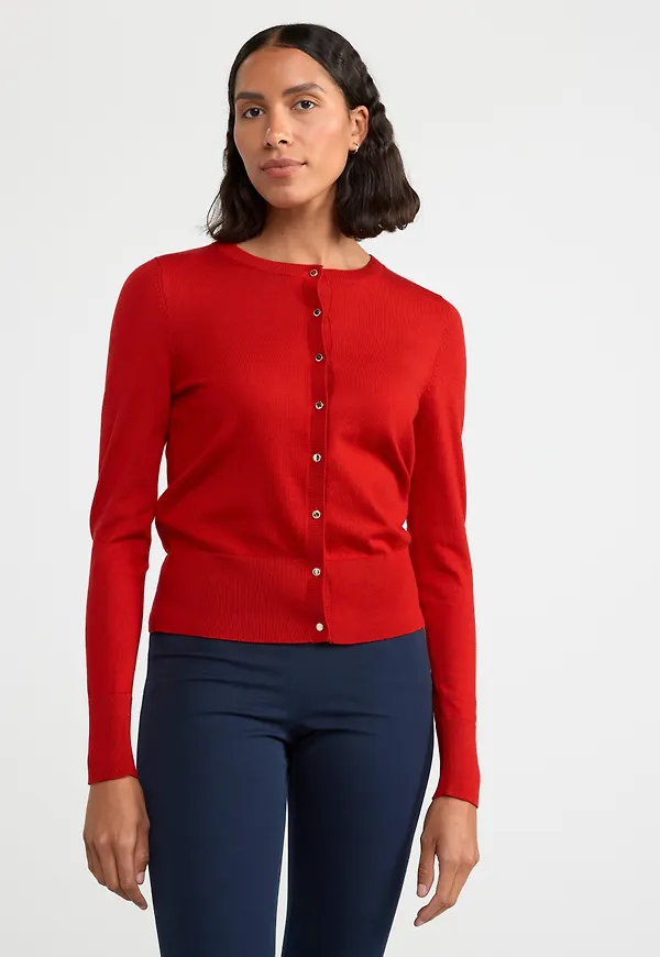 Finstickad cardigan