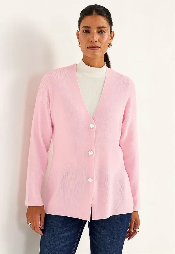 Finstickad cardigan
