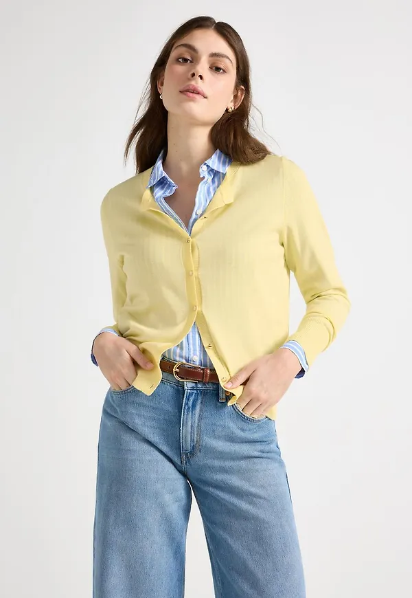 Finstickad cardigan