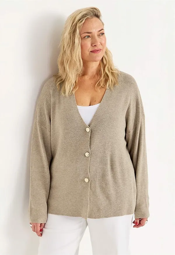 Finstickad cardigan