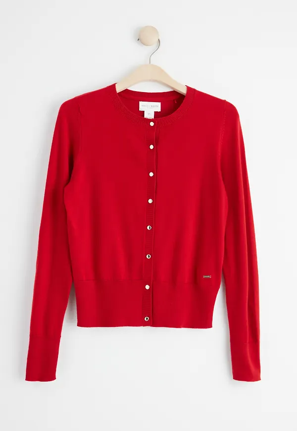 Finstickad cardigan