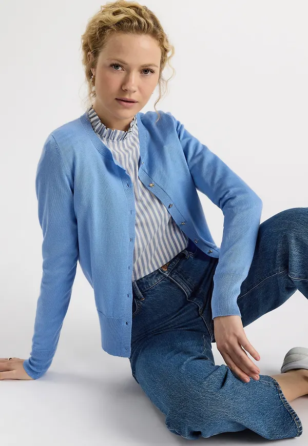 Finstickad cardigan