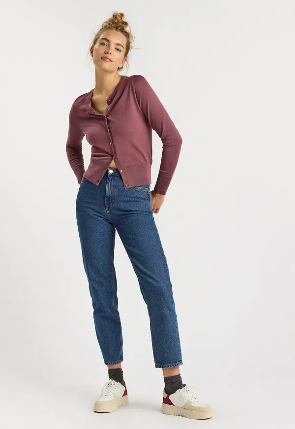 Finstickad cardigan