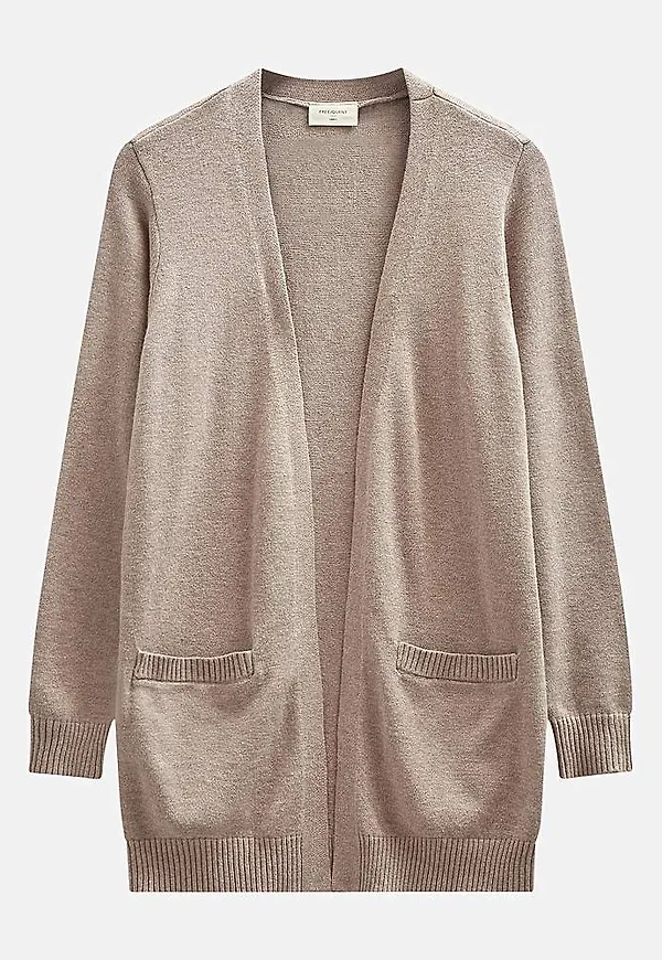 Finstickad cardigan med fickor