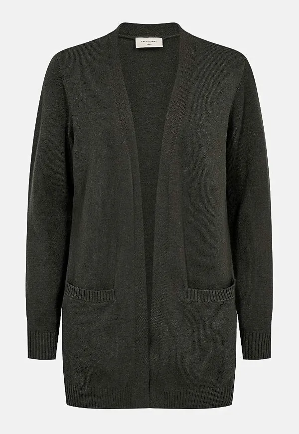 Finstickad cardigan med fickor