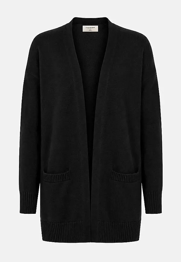 Finstickad cardigan med fickor
