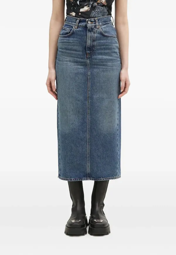 Fiorucci jeanskjol med hög midja - Blå