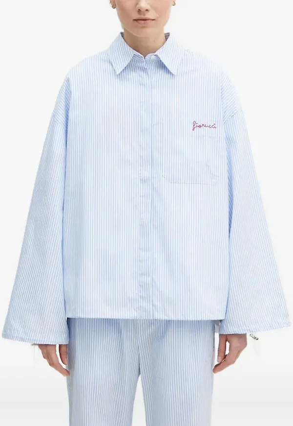 Fiorucci skjorta med brodyr - Blå