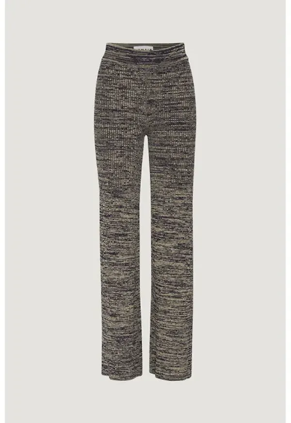 Firm Rib Straight Pants Navy Melange