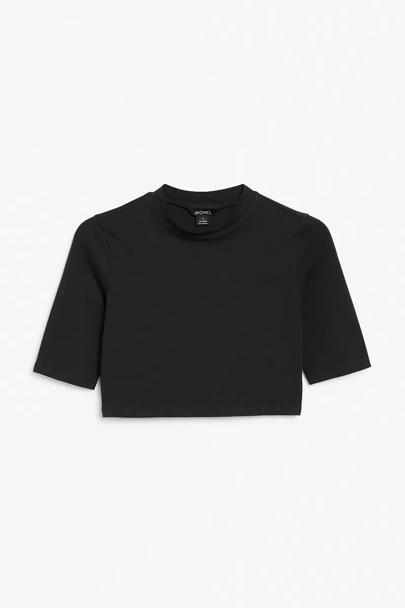 Fitted crop top - Black
