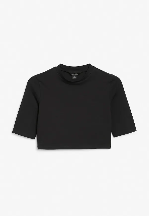 Fitted crop top - Black