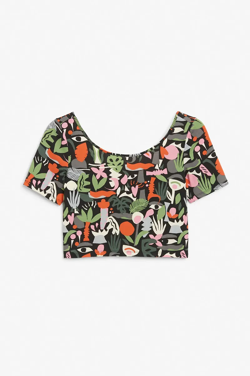 Fitted crop top - Black