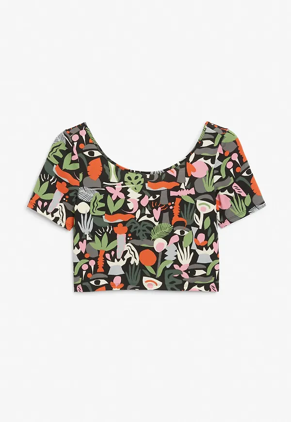 Fitted crop top - Black