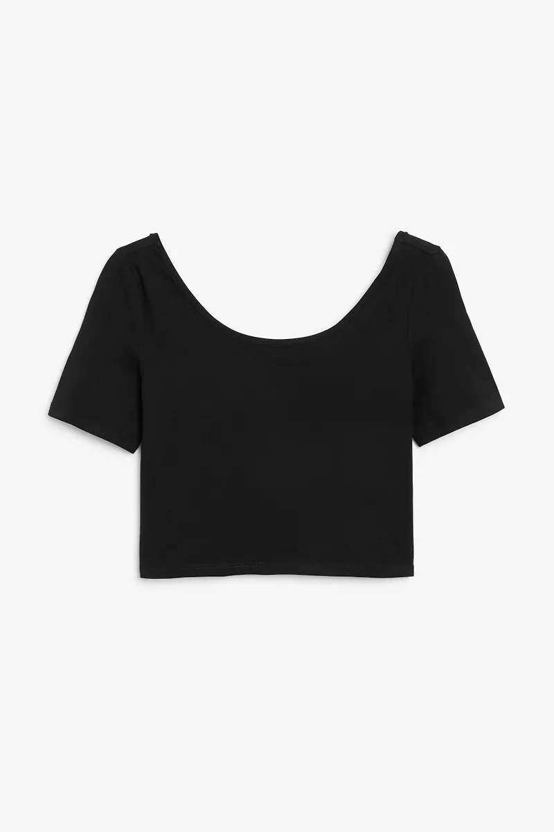 Fitted crop top - Black