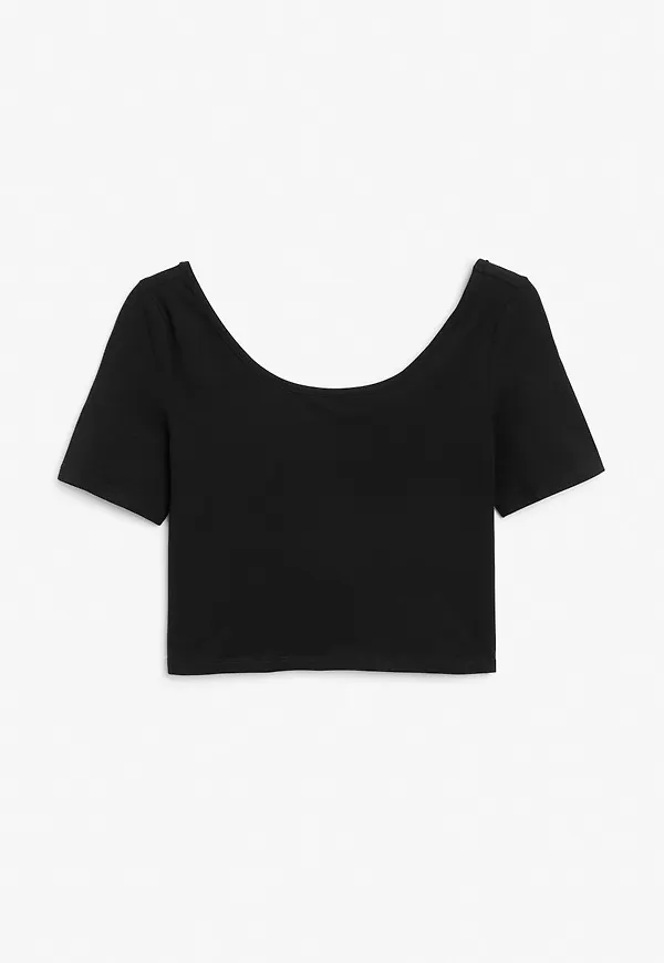 Fitted crop top - Black