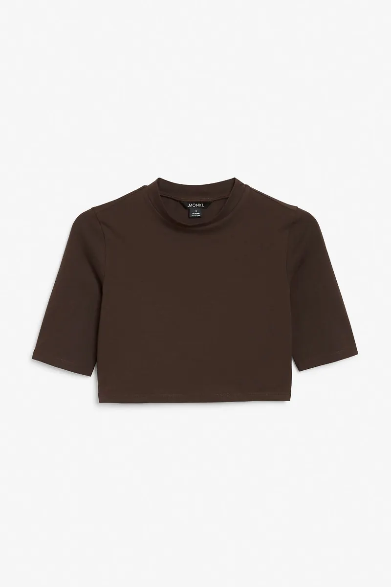 Fitted crop top - Brown