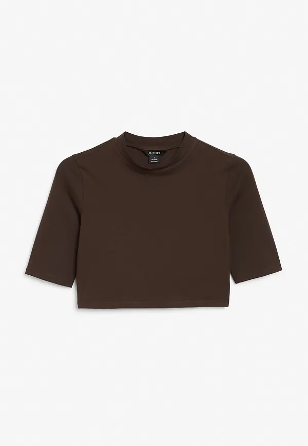 Fitted crop top - Brown