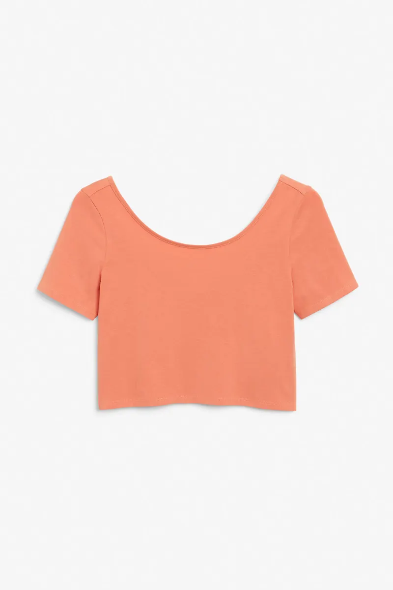 Fitted crop top - Orange