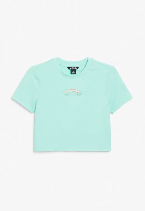 Fitted crop top - Turquoise