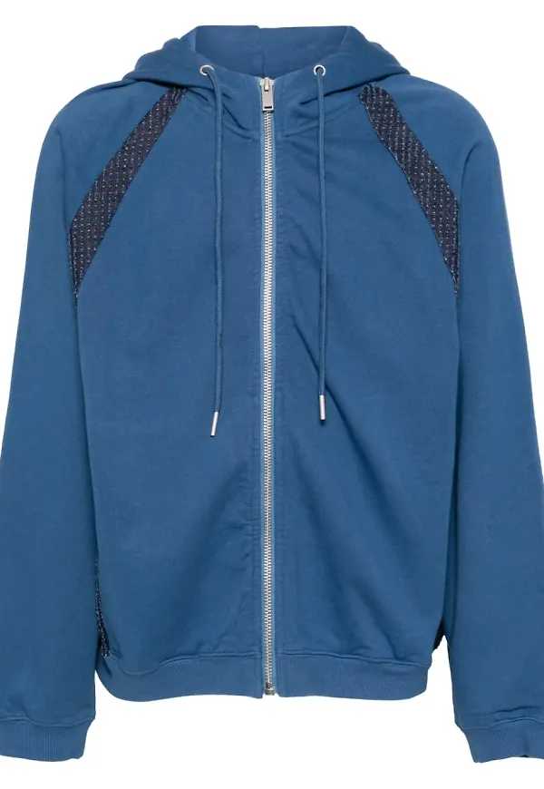 FIVE CM hoodie med dragkedja - Blå