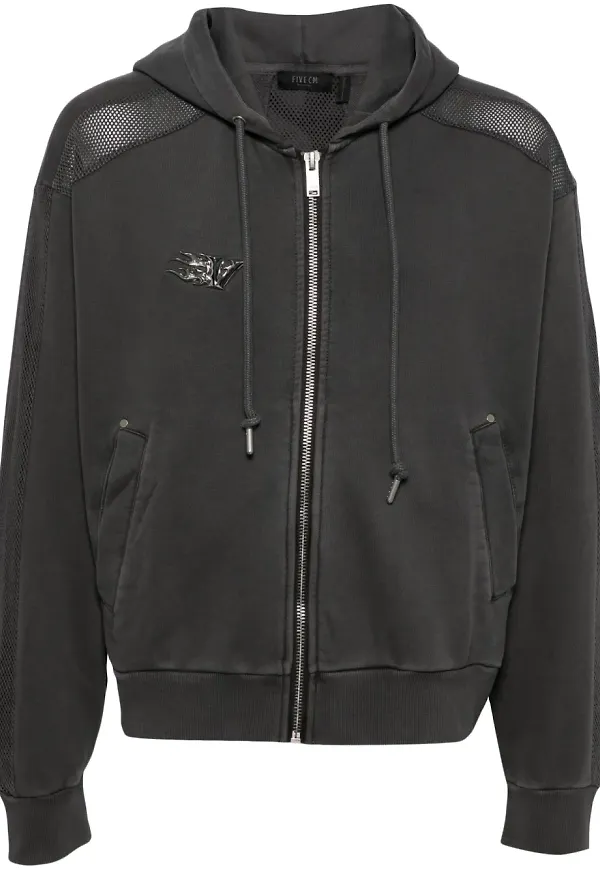 FIVE CM hoodie med lappdesign - Grå