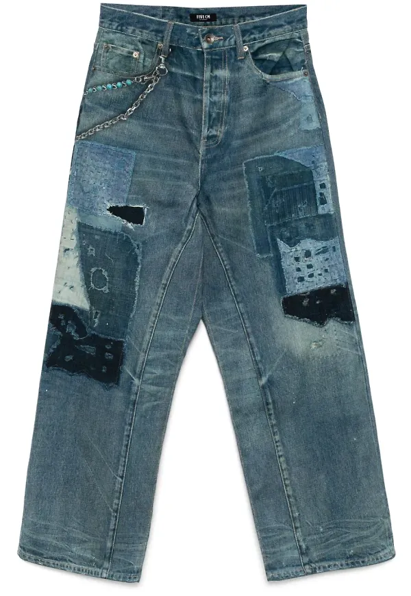 FIVE CM jeans med grafiskt tryck - Blå