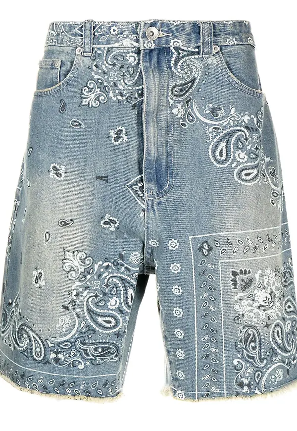 FIVE CM paisleymönstrade jeansshorts - Blå