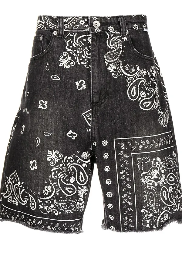 FIVE CM paisleymönstrade jeansshorts - Svart