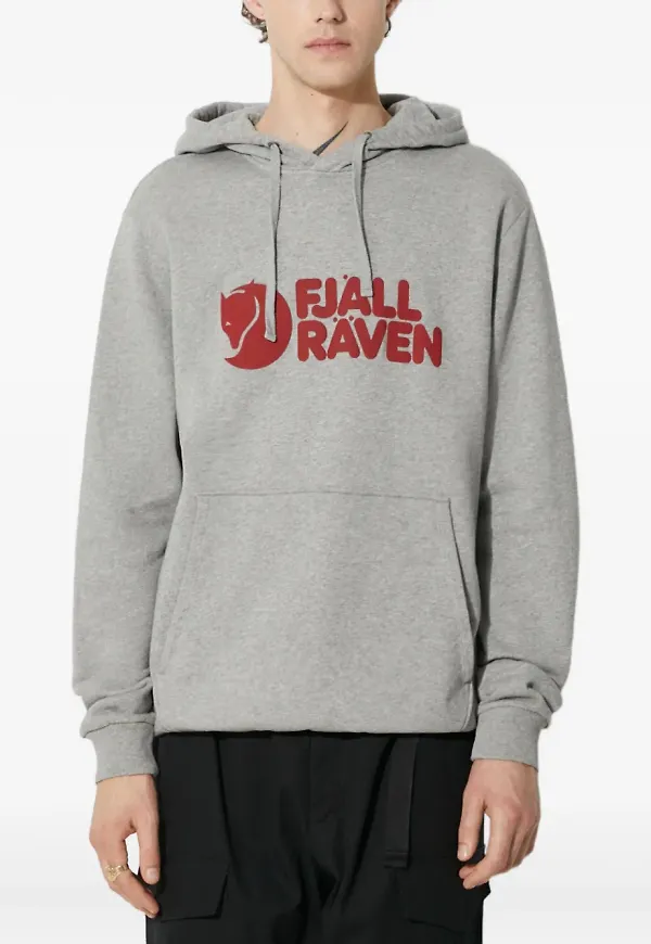 Fjällräven hoodie med logotypdetalj - Grå